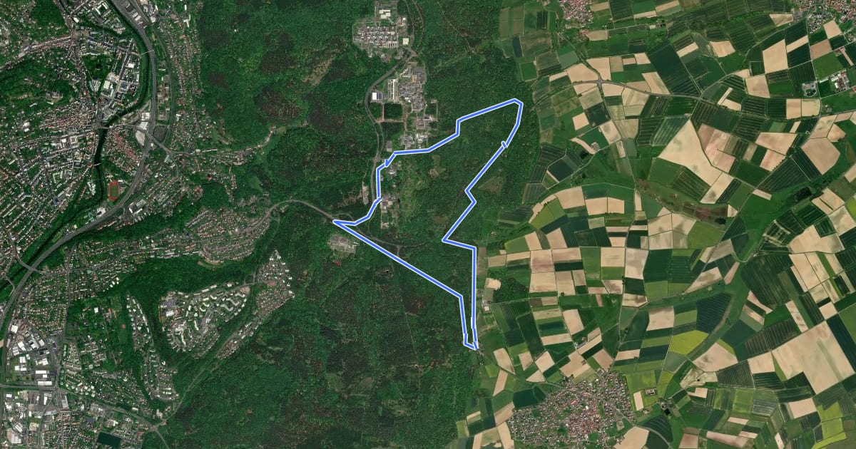 Маршрут [B4] - Rundwanderweg des Verkehrs- und Verschönerungsvereins Marburg на спутниковом снимке