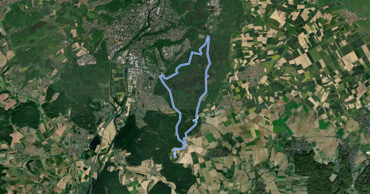 Маршрут [B5] - Rundwanderweg des Verkehrs- und Verschönerungsvereins Marburg на спутниковом снимке