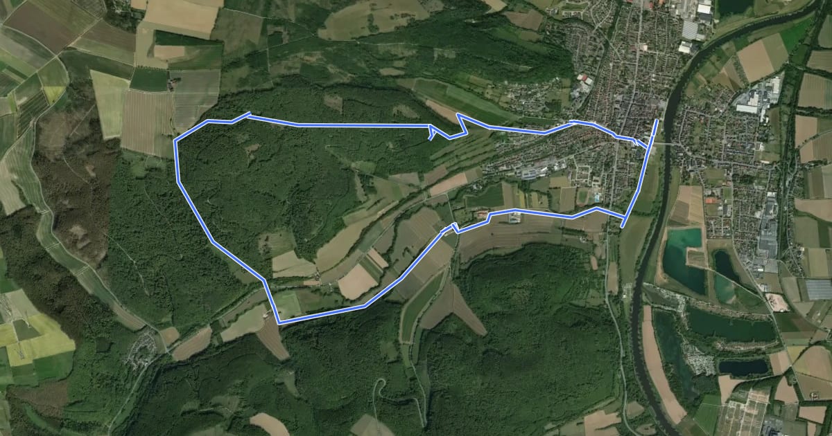 Маршрут B7 - Über den Eisberg nach Roggenthal на спутниковом снимке