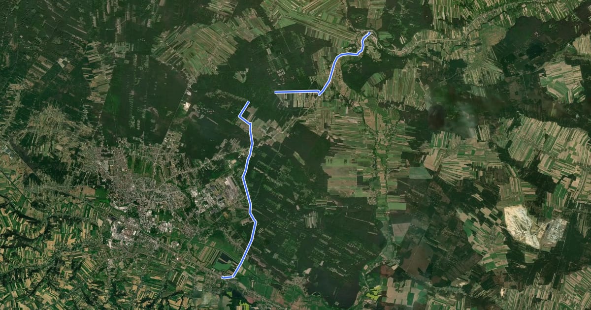 Маршрут Bałtów - Bodzechów на спутниковом снимке
