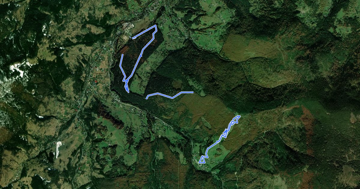 Маршрут Babia Góra Trails на спутниковом снимке