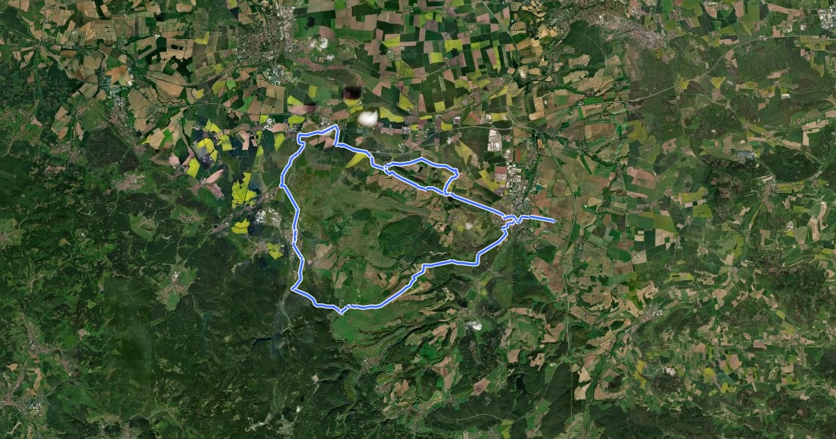 Маршрут Bach-Rad-Erlebnis-Route на спутниковом снимке