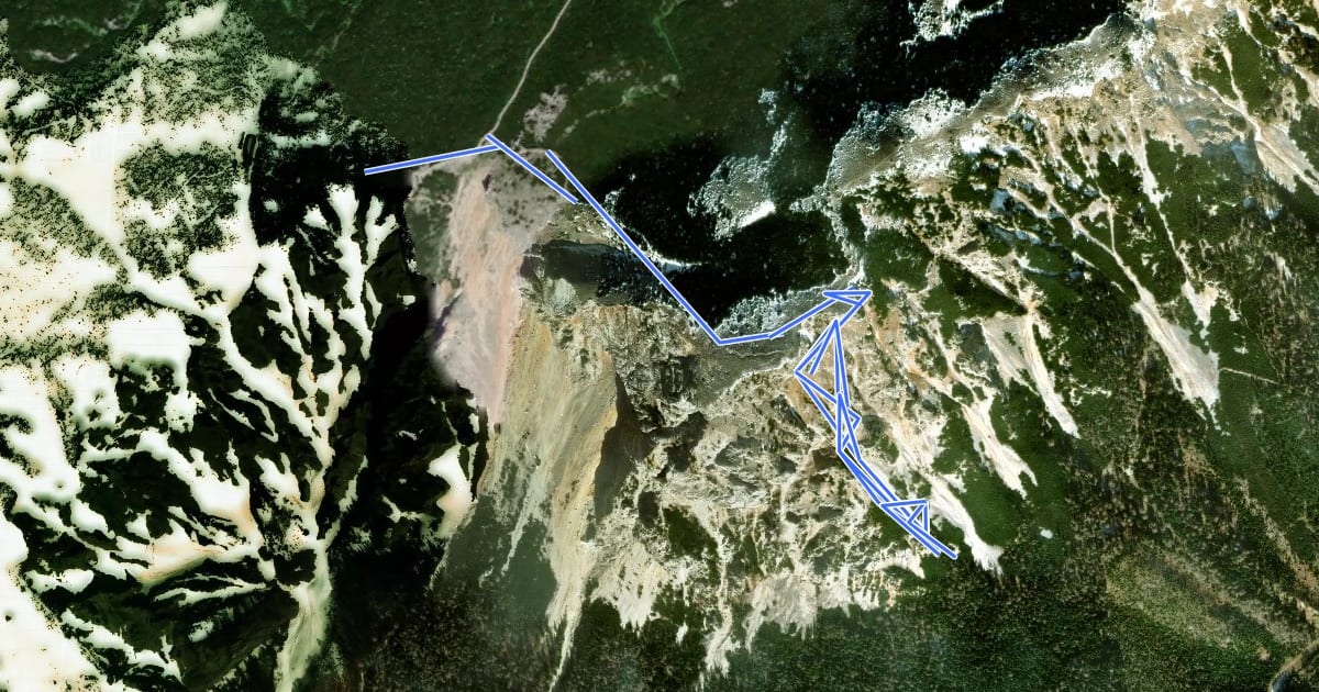 Маршрут Bachingerbründl - Preinerwandsteig - Seehütte на спутниковом снимке