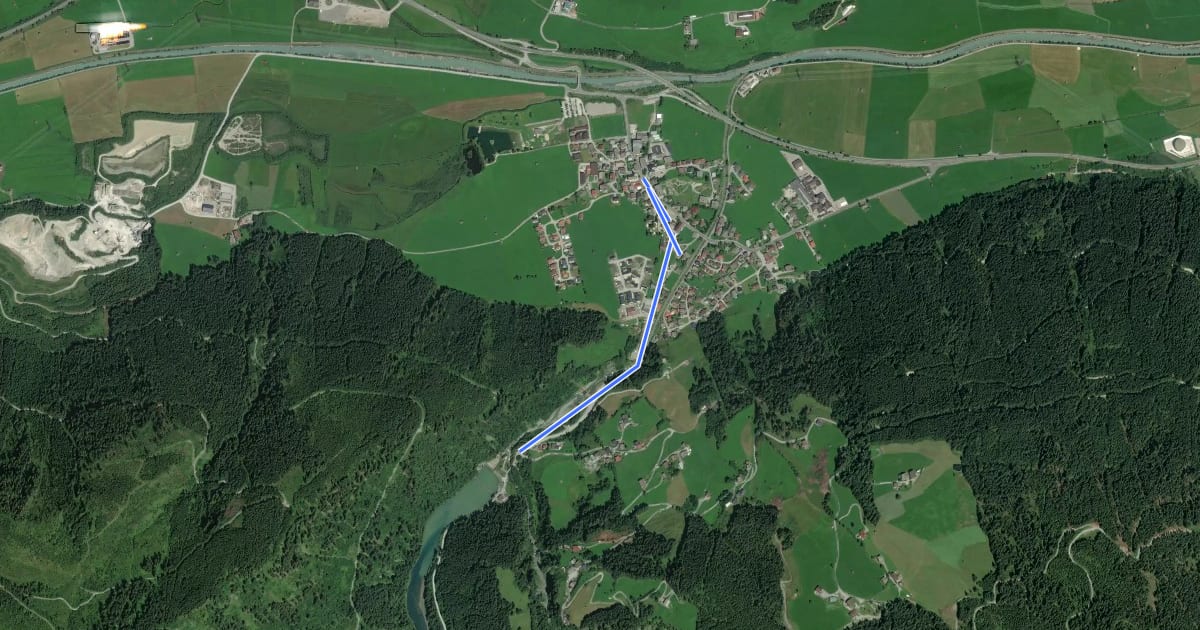 Маршрут Bachlehrweg Hollersbach (Halbtagesausflug) на спутниковом снимке
