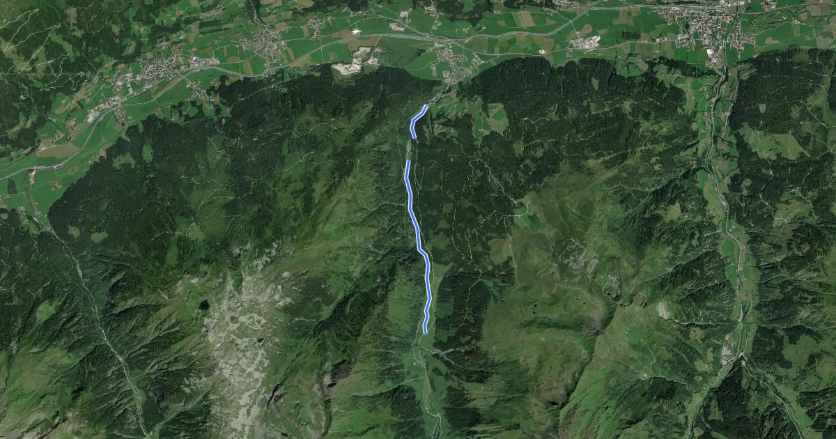 Маршрут Bachlehrweg Hollersbach (kurze Wanderung) на спутниковом снимке
