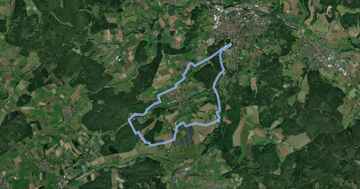 Маршрут Bachtour Lauterbach на спутниковом снимке