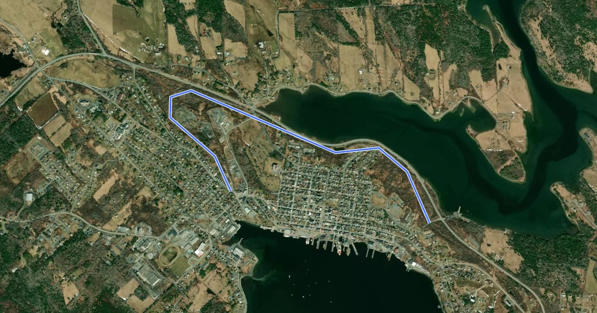 Маршрут Back Harbour Trail на спутниковом снимке