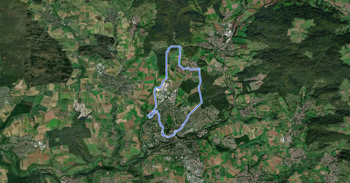 Маршрут Backnang - Rundwanderweg 2 на спутниковом снимке