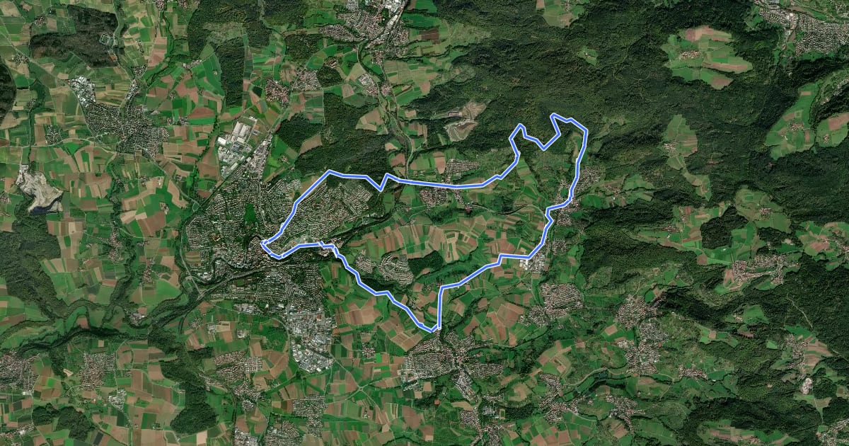 Маршрут Backnang - Rundwanderweg 3 на спутниковом снимке