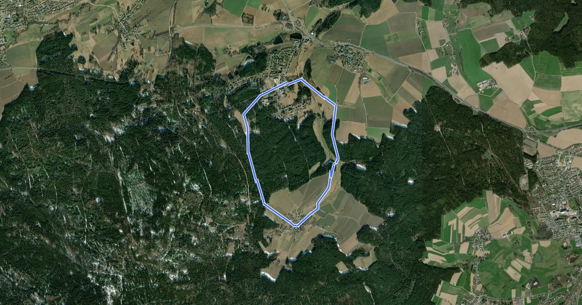 Маршрут Bad Alexandersbad - Rundwanderweg Nr. 1 - Am Fuße der Luisenburg на спутниковом снимке