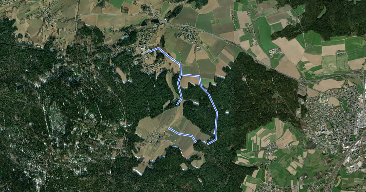 Маршрут Bad Alexandersbad - Rundwanderweg Nr. 2 на спутниковом снимке
