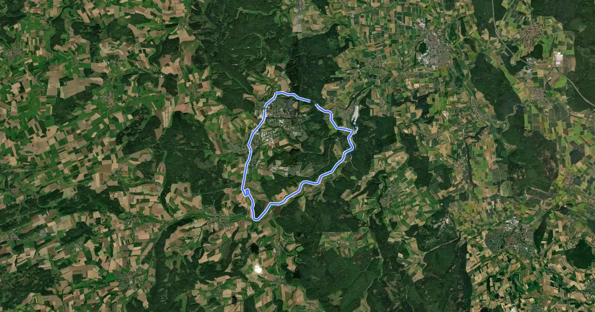 Маршрут Bad Arolsen Radweg R1 на спутниковом снимке