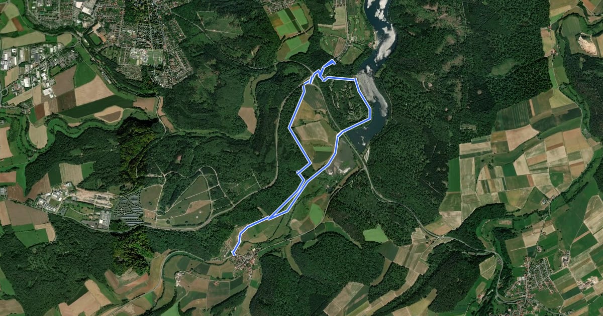 Маршрут Bad Arolsen Wanderweg B1 на спутниковом снимке