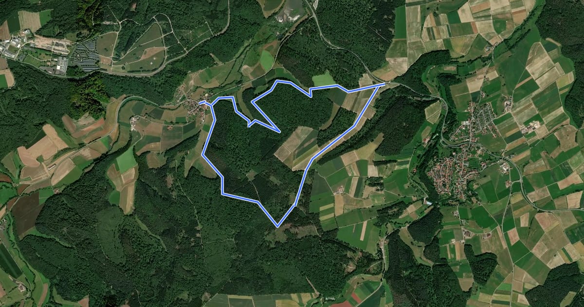 Маршрут Bad Arolsen Wanderweg B2 на спутниковом снимке