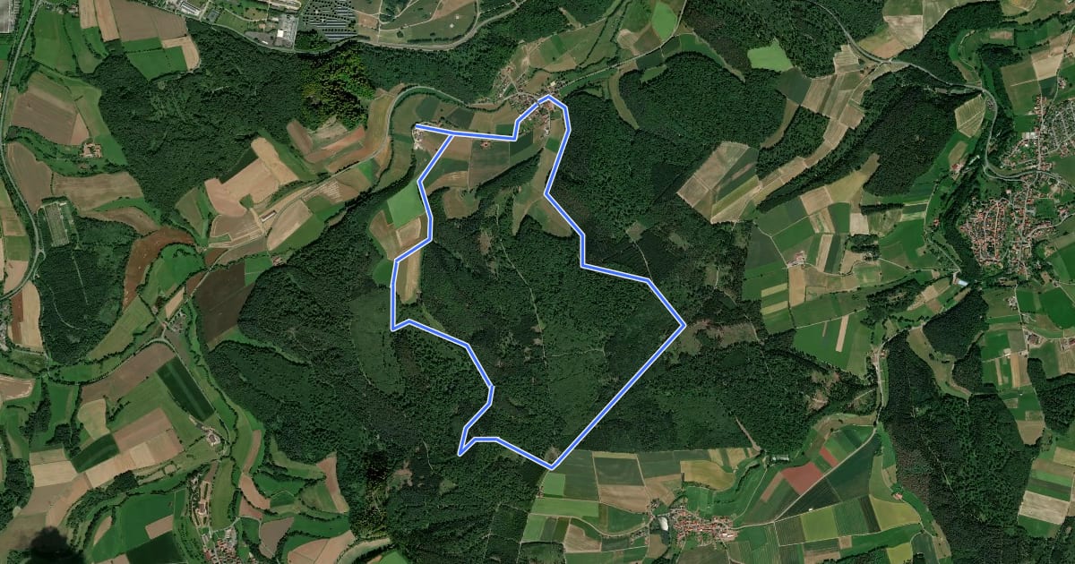 Маршрут Bad Arolsen Wanderweg B3 на спутниковом снимке