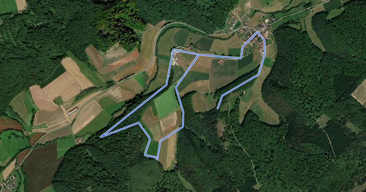 Маршрут Bad Arolsen Wanderweg B5 на спутниковом снимке