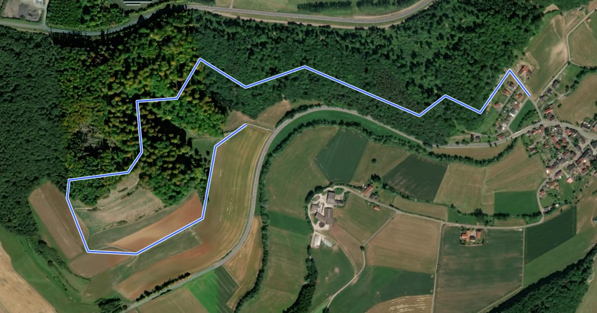 Маршрут Bad Arolsen Wanderweg B6 на спутниковом снимке