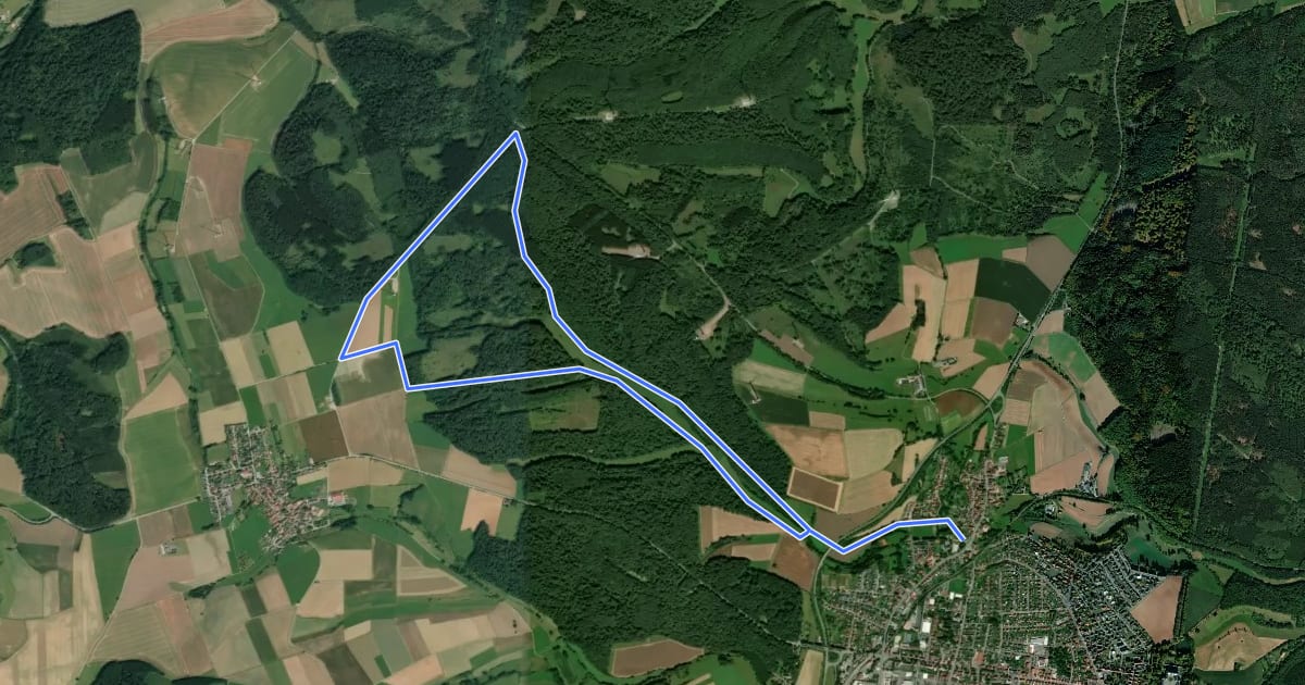 Маршрут Bad Arolsen Wanderweg H1 на спутниковом снимке