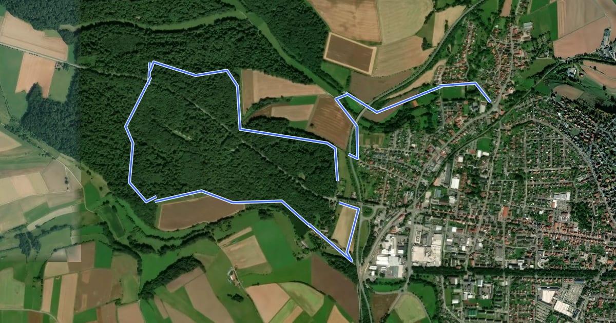 Маршрут Bad Arolsen Wanderweg H2 на спутниковом снимке