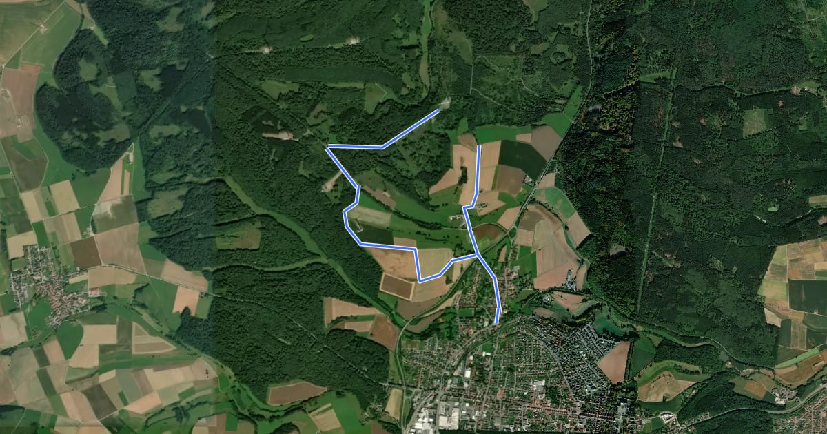 Маршрут Bad Arolsen Wanderweg H3 на спутниковом снимке