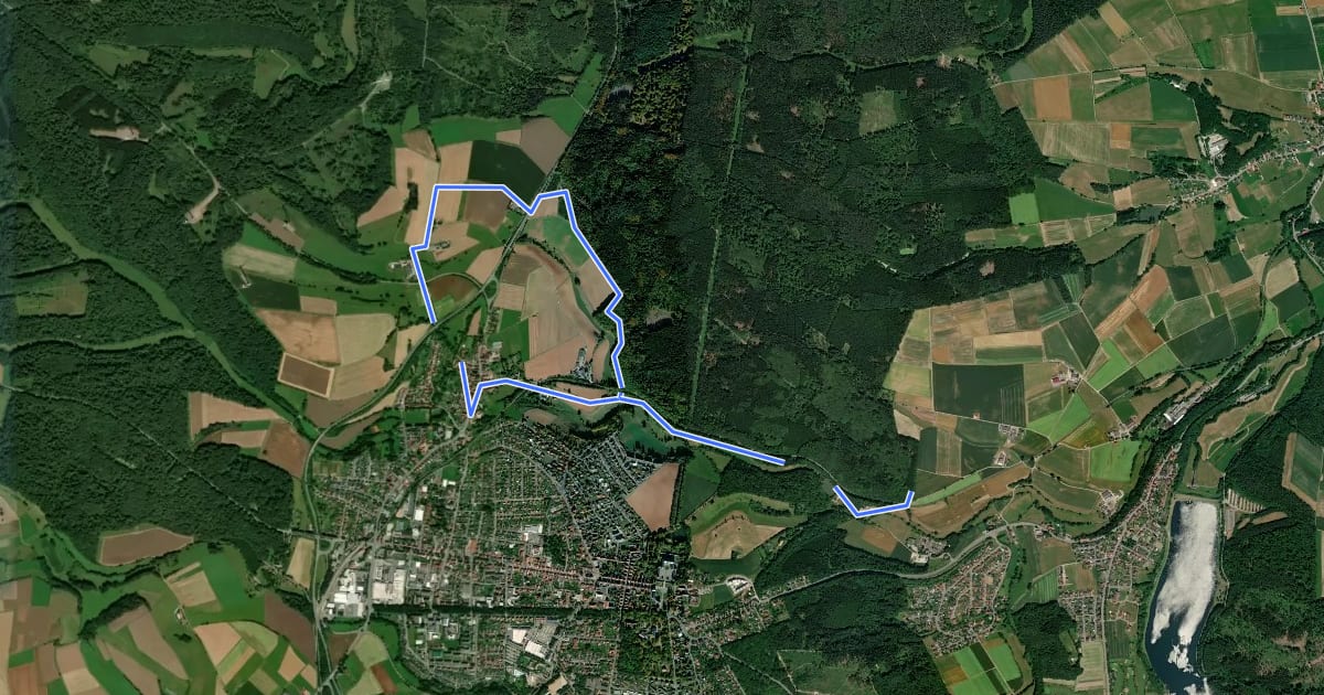 Маршрут Bad Arolsen Wanderweg H4 на спутниковом снимке
