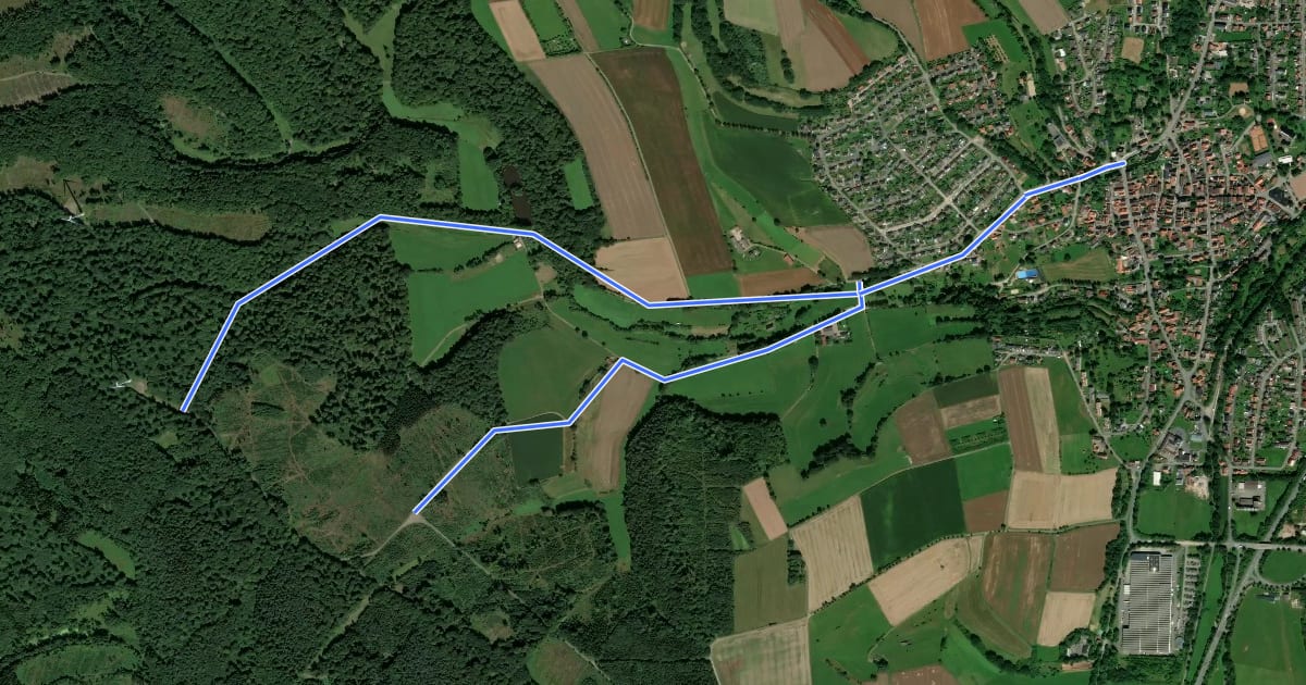 Маршрут Bad Arolsen Wanderweg M3 на спутниковом снимке