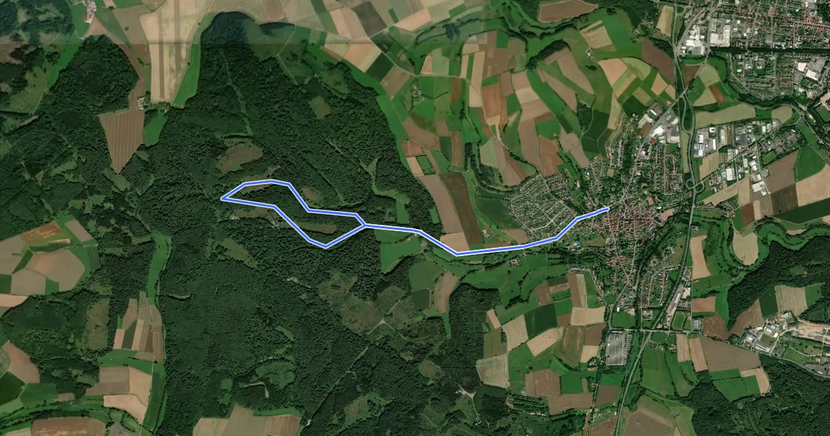 Маршрут Bad Arolsen Wanderweg M4 на спутниковом снимке