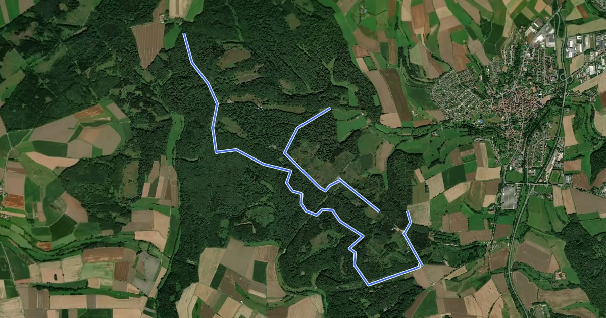Маршрут Bad Arolsen Wanderweg M4x на спутниковом снимке