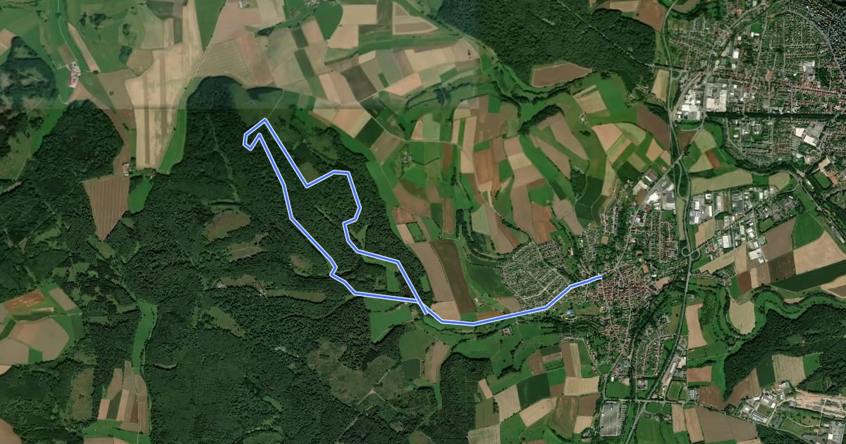 Маршрут Bad Arolsen Wanderweg M5 на спутниковом снимке