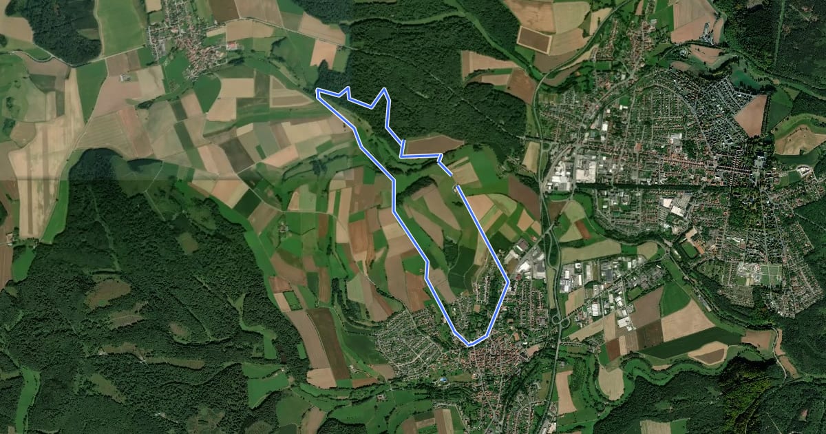 Маршрут Bad Arolsen Wanderweg M7 на спутниковом снимке