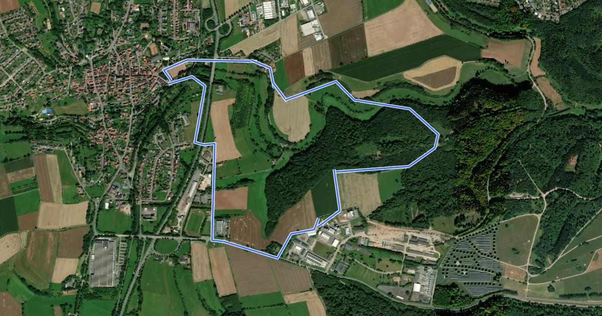 Маршрут Bad Arolsen Wanderweg M9 на спутниковом снимке