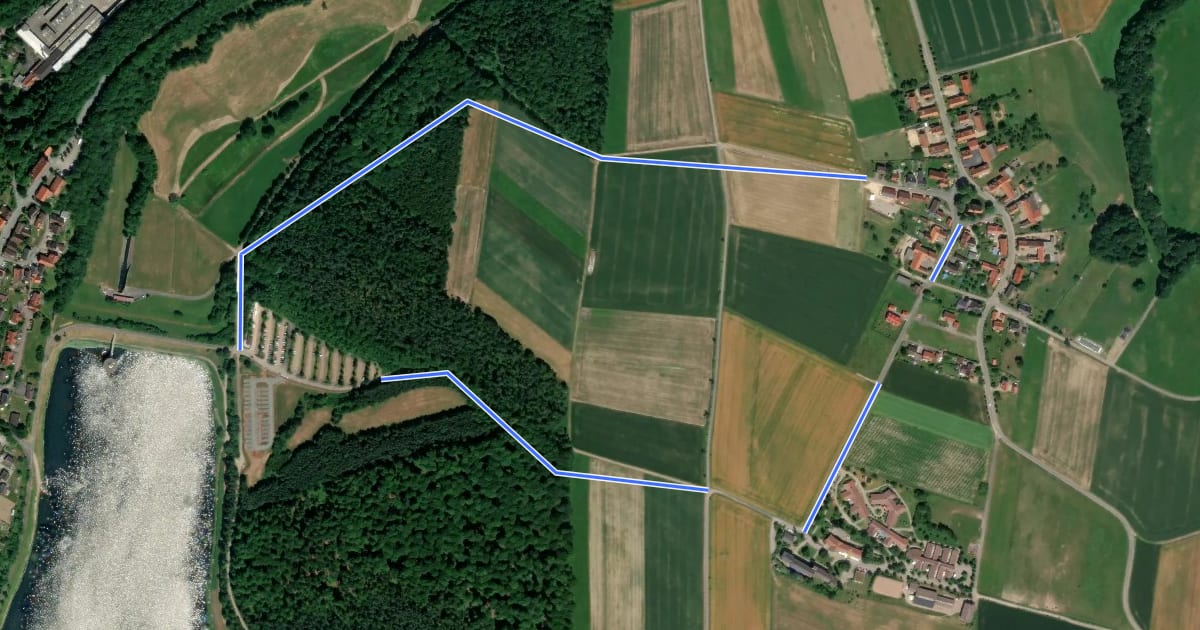 Маршрут Bad Arolsen Wanderweg NB2 на спутниковом снимке