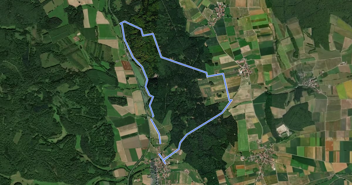 Маршрут Bad Arolsen Wanderweg S3 на спутниковом снимке