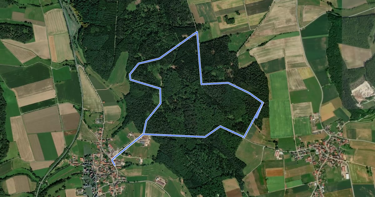 Маршрут Bad Arolsen Wanderweg S4 на спутниковом снимке