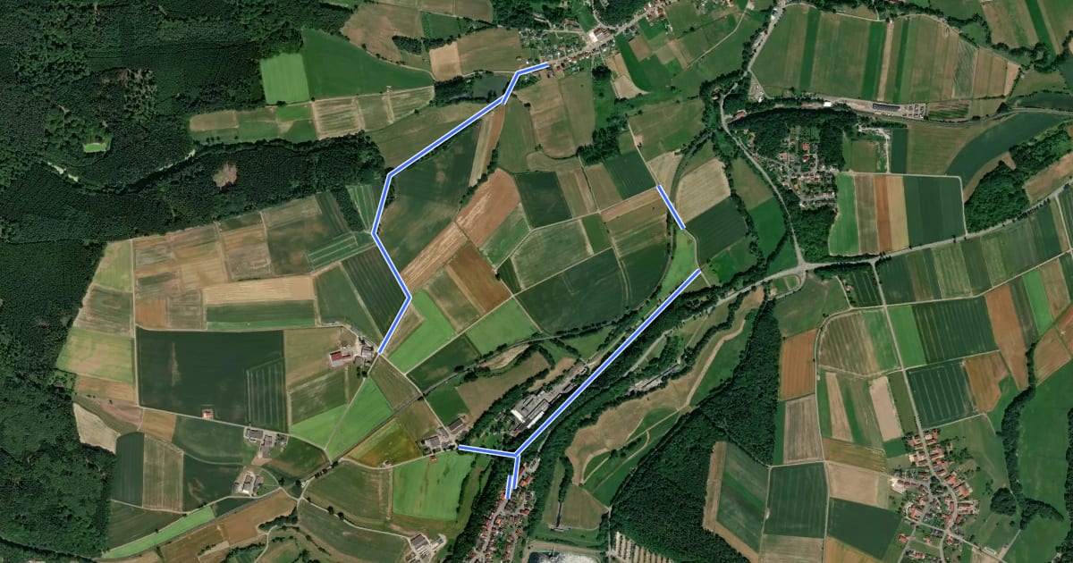 Маршрут Bad Arolsen Wanderweg W1 на спутниковом снимке