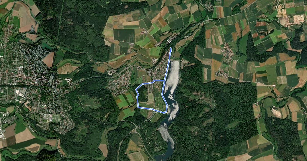 Маршрут Bad Arolsen Wanderweg W2 на спутниковом снимке