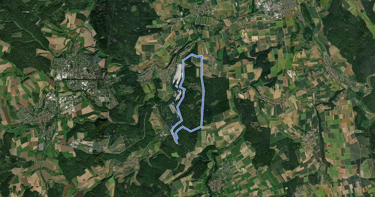 Маршрут Bad Arolsen Wanderweg W4 на спутниковом снимке