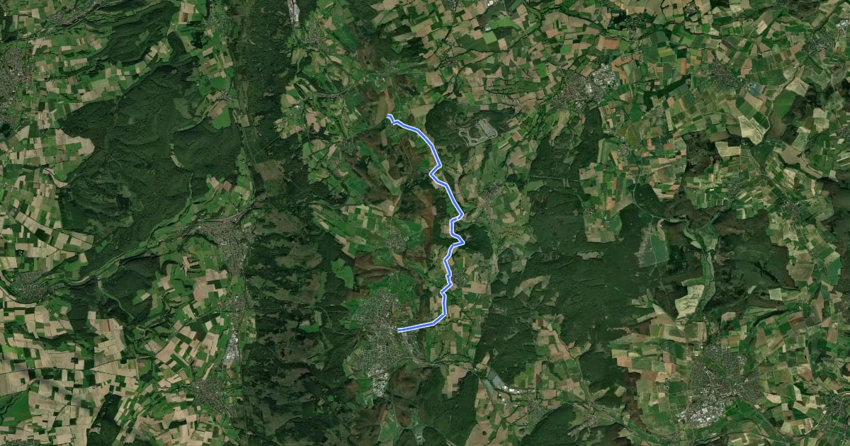Маршрут Bad Driburg Route 1 на спутниковом снимке