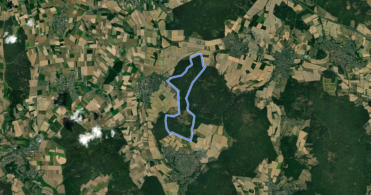 Маршрут Bad Emstal-Balhorn, Rundweg 2 на спутниковом снимке