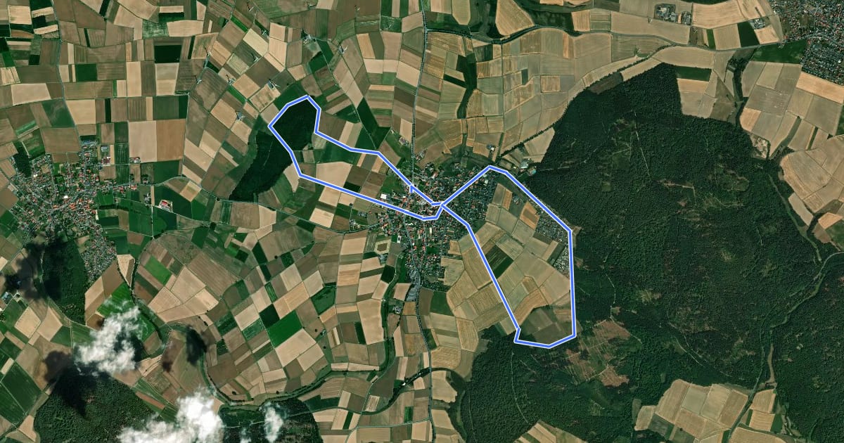 Маршрут Bad Emstal, E2 - Lindchenweg на спутниковом снимке