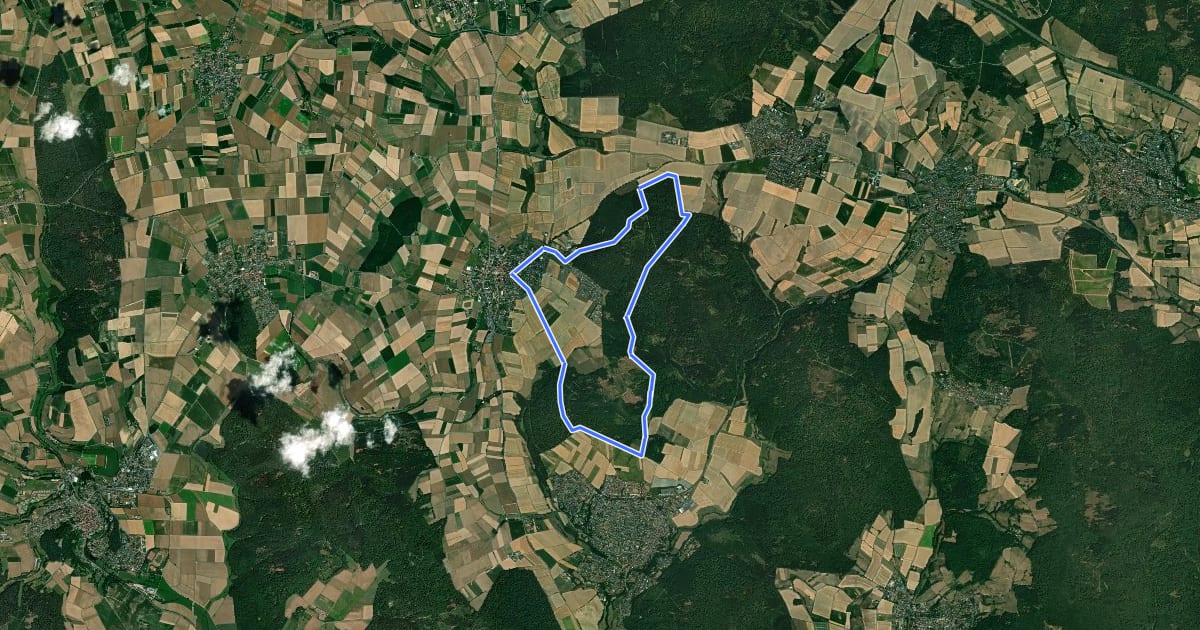 Маршрут Bad Emstal, E3 - Balhorner Weg на спутниковом снимке