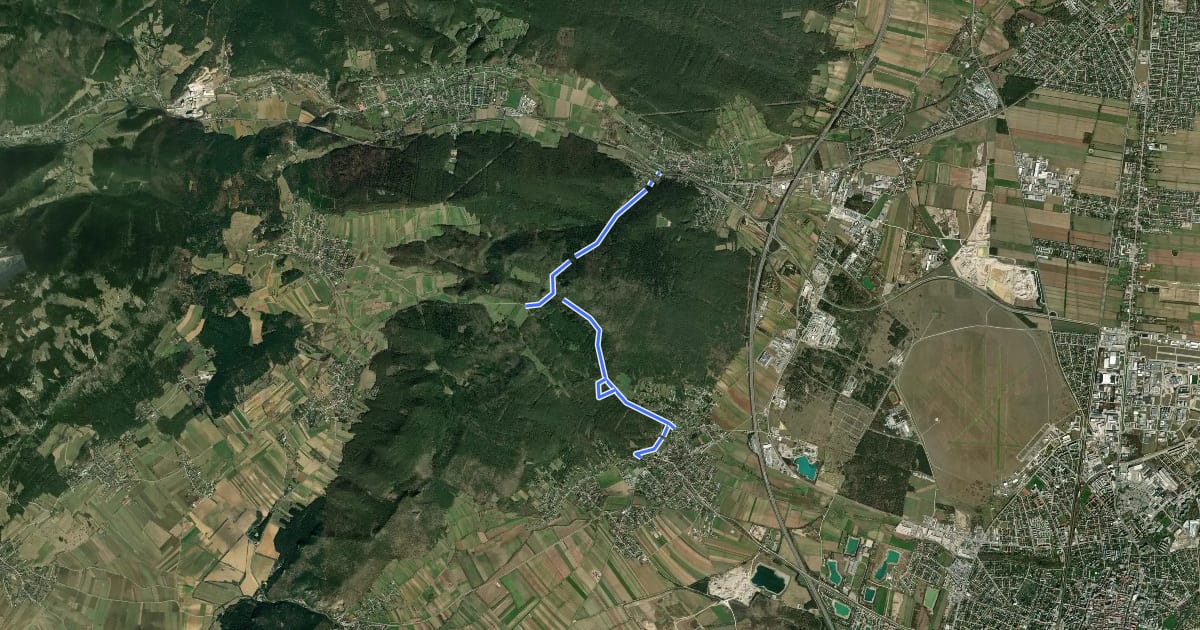 Маршрут Bad Fischau-Brunn - Wöllersdorf на спутниковом снимке
