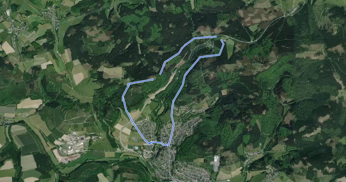 Маршрут Bad Fredeburg Rundweg BF1 на спутниковом снимке