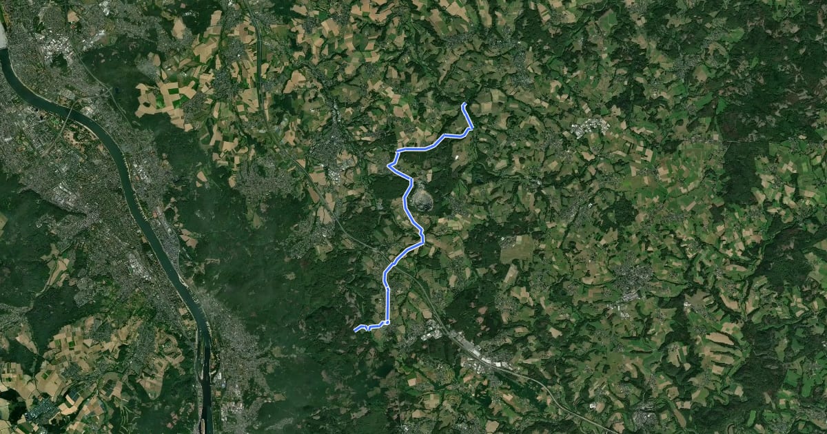 Маршрут Bad Honnef Himberg (11) - Hennef Dahlhausen (12) на спутниковом снимке