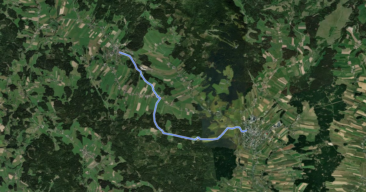 Маршрут Bad Leonfelden Vorderweißenbach на спутниковом снимке