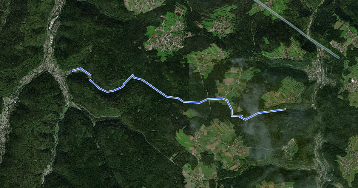 Маршрут Bad Liebenzell - Calmbach на спутниковом снимке