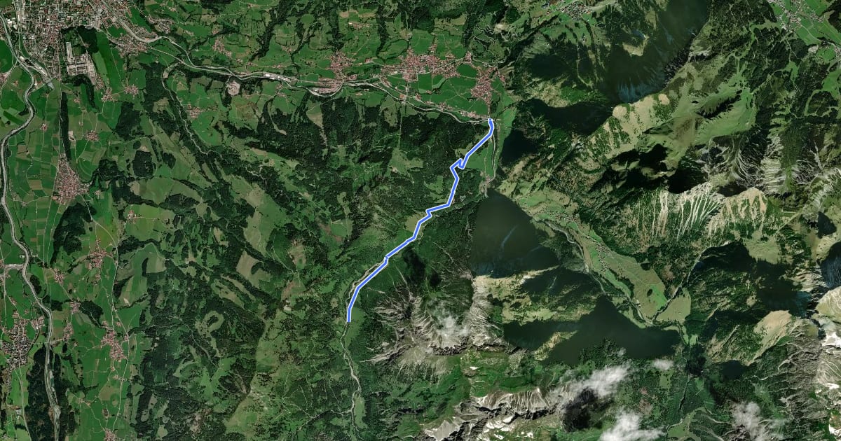 Маршрут Bad Oberdorf - Sennalpe Mitterhaus на спутниковом снимке