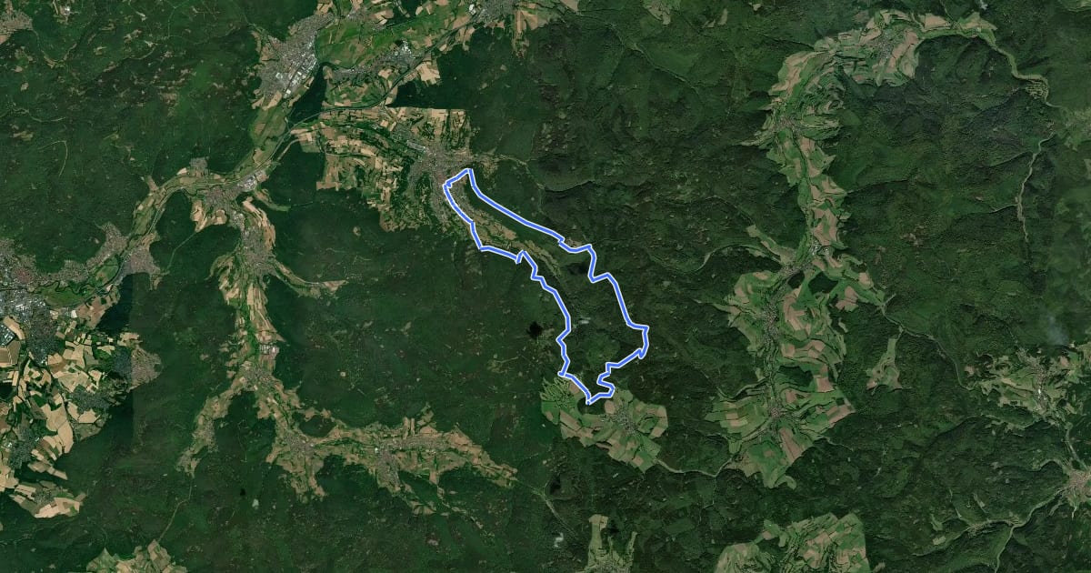 Маршрут Bad Orb Rundwanderweg 15 (Friedensweg) на спутниковом снимке