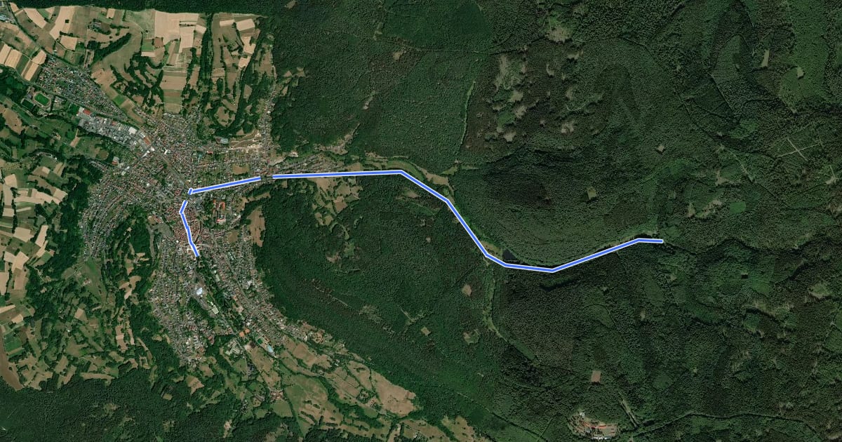 Маршрут Bad Orb Zubringerweg 22 (Haselruhe) на спутниковом снимке