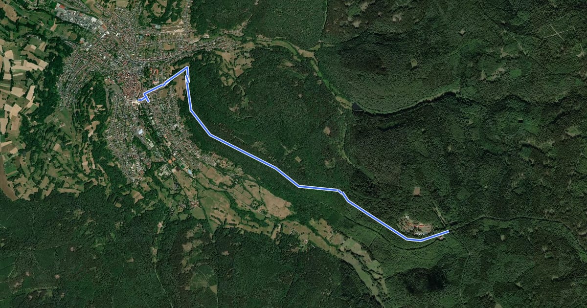 Маршрут Bad Orb Zubringerweg 23 (Wegscheide) на спутниковом снимке